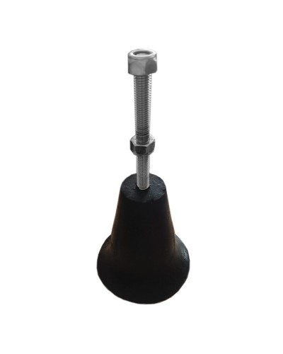 Rubber support with threaded rod.
